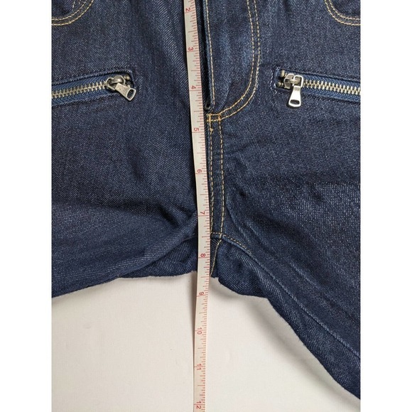 Paige Indio Skinny Jeans Dark Denim Wash 26 Zip Zipper Pockets Stretch Cotton - Picture 5 of 11
